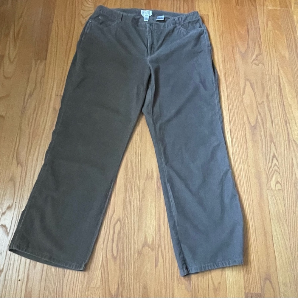 Talbots  Vintage Woman’s 16W Corduroy Cotton Blend  Stretch Pants Taupe